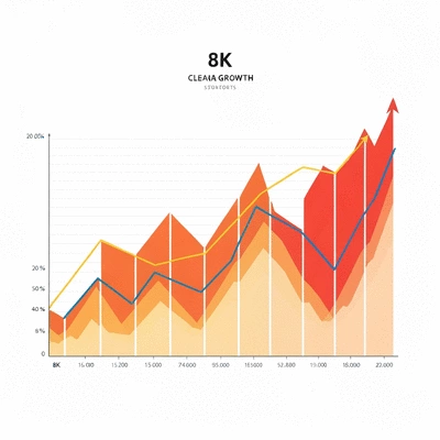 Abstract chart showing business growth with rising lines and upward trends, symbolizing success