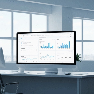 Modern Google Analytics dashboard displaying website traffic data and user behavior trends